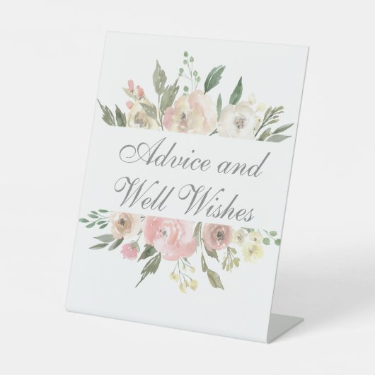 Eleganter Rosa Blumengarten Hochzeitsempfehlung Sockelschild