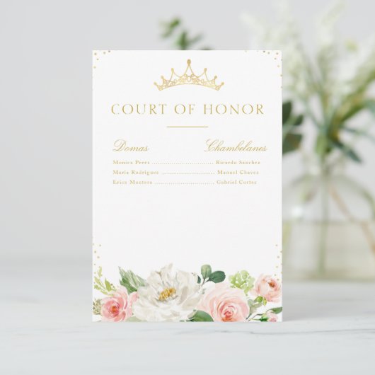 Eleganter rosa Blumenhof Einladung (Stehend Vorderseite)