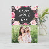 Eleganter Rosa Blumenkohl Foto Muttertag Karte (Stehend Vorderseite)