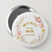 Eleganter rosa Blumenkranz Mutter der Braut Button (Vorne & Hinten)