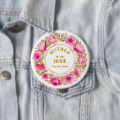 Eleganter rosa Blumenkranz Mutter der Braut Button (Beispiel)