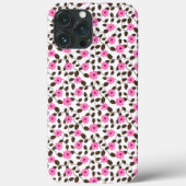 Eleganter rosa Blumenmuster iPhone Case (Rückseite)