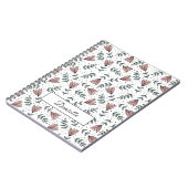 Eleganter rosa Blumenmuster Name Notizblock (Linke Seite)