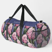 Eleganter rosa Blumenmuster Personalisierter Name Duffle Bag (Rechte Ecke)