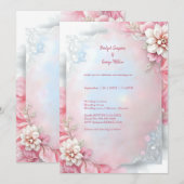 Eleganter rosa Blumenrahmen Weich Pastellfarben Ho Einladung (Vorne/Hinten)