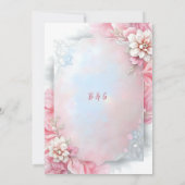 Eleganter rosa Blumenrahmen Weich Pastellfarben Ho Einladung (Rückseite)
