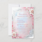 Eleganter rosa Blumenrahmen Weich Pastellfarben Ho RSVP Karte (Vorderseite)