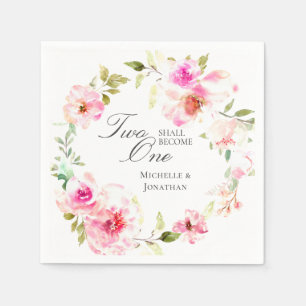 Eleganter rosa Blumenreath Inspiration Hochzeit Serviette