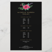 Eleganter Rosa Blumensalon II Flyer (Vorne)
