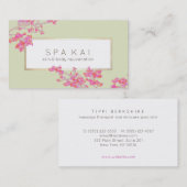 Eleganter Rosa Blumensalon und Wellness-Center Visitenkarte (Vorne/Hinten)