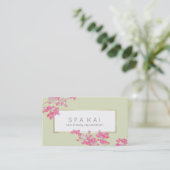 Eleganter Rosa Blumensalon und Wellness-Center Visitenkarte (Stehend Vorderseite)