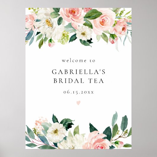 Eleganter Rosa Blumenstrauß Teatro Sociale Bellinz Poster (Vorne)