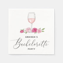 Eleganter Rosa Blumenwein Junggeselinnen-Abschied