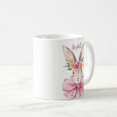 Eleganter rosa Bogen-Hase Kaffeetasse (VorderseiteRechts)