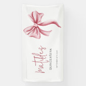 Eleganter rosa Bogen Quinceanera Banner (Vertikal)