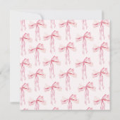 Eleganter rosa Bow, der das Brautparty des Knotens Einladung (Rückseite)