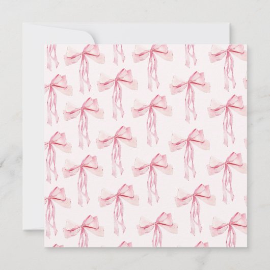 Eleganter rosa Bow, der das Brautparty des Knotens Einladung (Rückseite)