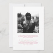 Eleganter Rosa Bow Foto Abschluss Ankündigung (Rückseite)