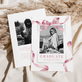 Eleganter Rosa Bow Foto Abschluss Ankündigung
