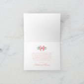 Eleganter rosa Bow mit Greenery Girls Baby Shower Dankeskarte (Innenseite)