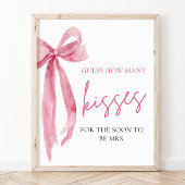 Eleganter Rosa Bow rät wie viele Kisses Spiel Poster