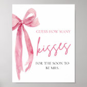 Eleganter Rosa Bow rät wie viele Kisses Spiel Poster (Vorne)