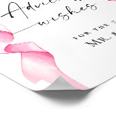 Eleganter rosa Bow Ratgeber und Wünsche Hochzeitsz Poster (Ecke)