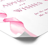 Eleganter rosa Bow Ratgeber und Wünsche Hochzeitsz Poster (Ecke)