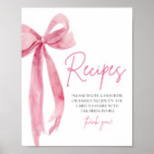 Eleganter rosa Bow Sie bindet die Art der Rezepte Poster (Vorne)