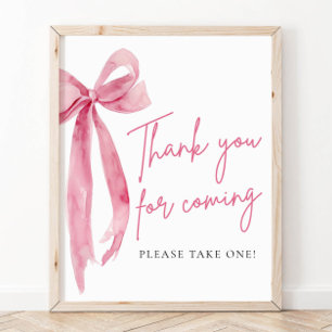 Eleganter Rosa Bow Vielen Dank für Ihr Interesse a Poster