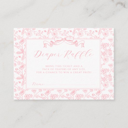 Eleganter rosa Bow Vintage Blütenblattverkleidung Begleitkarte (Vorderseite)