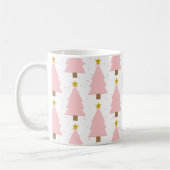 Eleganter Rosa Christbaumwald, Goldene Sterne Kaffeetasse (Links)