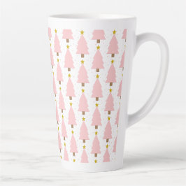 Eleganter Rosa Christbaumwald, Goldene Sterne Milchtasse