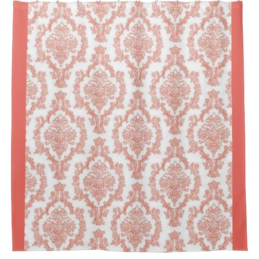 Eleganter rosa Damask Duschvorhang (Vorderseite)