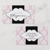 Eleganter rosa Damast-elegante Visitenkarten Visitenkarte (Vorne/Hinten)