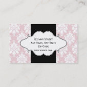 Eleganter rosa Damast-elegante Visitenkarten Visitenkarte (Rückseite)