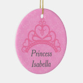 Eleganter rosa Damast, Prinzessin Tiara Keramik Ornament (Rechts)