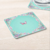 Eleganter rosa Diamonte Butterfly Paper Untersetze Rechteckiger Pappuntersetzer (angewinkelt)