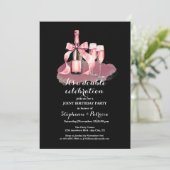 Eleganter rosa Doppelfeier Geburtstag Einladung (Stehend Vorderseite)