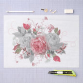 Eleganter Rosa Dragonfly und Rose Dekoupage Tissue Seidenpapier (Handwerk)