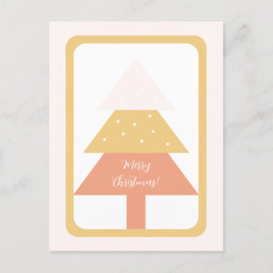Eleganter rosa erdiger Weihnachtsbaum Postkarte