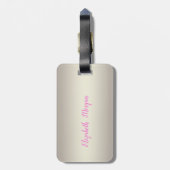 Eleganter rosa Flamigo - Shiny Foil Confetty Diamo Gepäckanhänger (Rückseite vertikal)