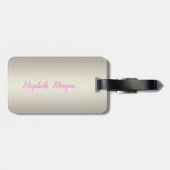 Eleganter rosa Flamigo - Shiny Foil Confetty Diamo Gepäckanhänger (Rückseite horizontal)