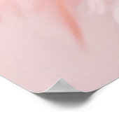 Eleganter rosa Flamingo mit Perlen und Federn Poster (Ecke)