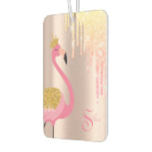 Eleganter Rosa Flamingo, Rose Gold, Glitzer Tropfe Autolufterfrischer (Links)