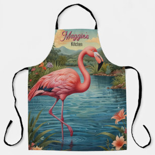 Eleganter rosa Flamingo tropisch personalisieren Schürze
