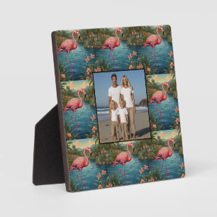 Eleganter rosa Flamingo tropisches Paradies Foto Fotoplatte
