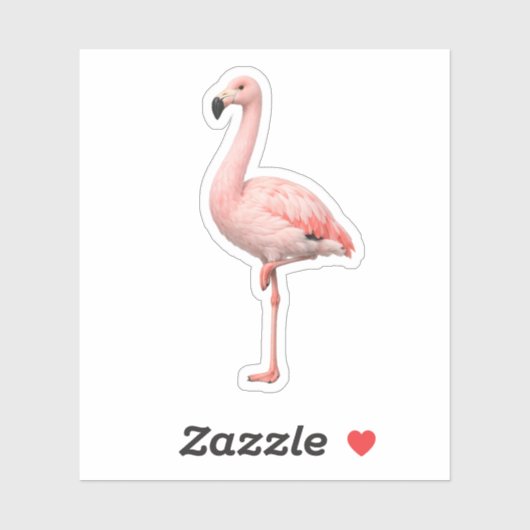 Eleganter rosa Flamingo-Vinyl-Sticker mit Stanzeff Aufkleber (Blatt)
