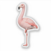 Eleganter rosa Flamingo-Vinyl-Sticker mit Stanzeff Aufkleber (Vorderseite)