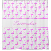 Eleganter rosa Flamingo-Vogel-Druck Duschvorhang (Vorderseite)